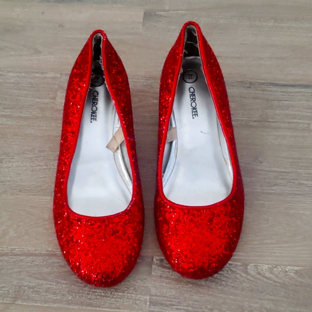 Red glitter shoes